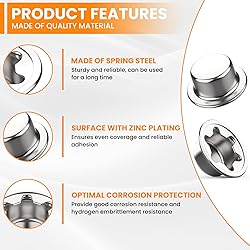 MARRTEUM 4 Piece Spring Steel Push on Pushnut Cap