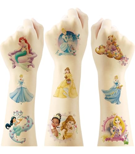 Amazon.com: Disney Princess Tattoos Party Favors Bundle ~ 72 