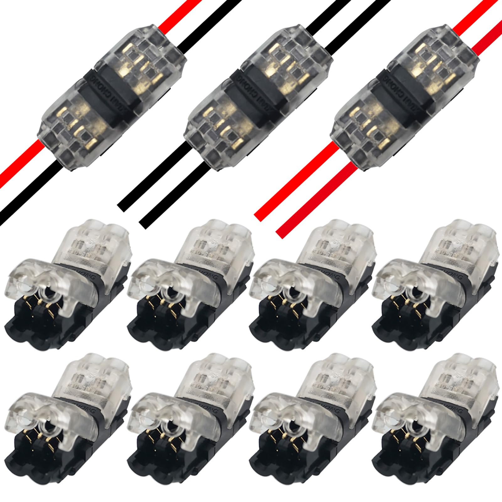 CTRICALVER 2-pin wiring connector Wiring branch connector Simple and high-speed wiring installation Branch wiring connection thin wires [8 sets]