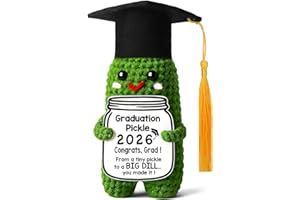 Graduation Gifts 2026,Funny Handmade Emotional Support Plush,Positive Graduation Pickle with Grad Card for Her and Him,Ideal 