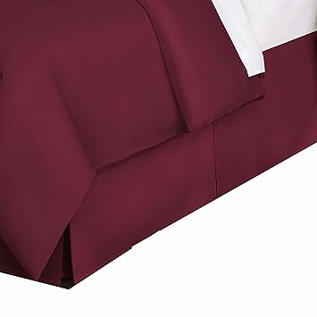 Belles & Whistles LEV27618MERL03 Bed Skirt, Queen, Merlot