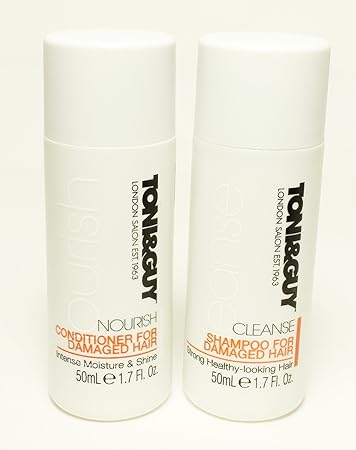 Amazon Com Toni Guy Travel Set Cleanse Shampoo Nourish Conditioner For Damaged Hair Beauty