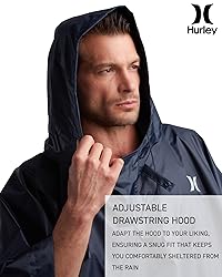 Hurley Adult Unisex Rain Poncho – Packable Hooded