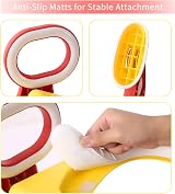 Rainberg Kids Potty Training Toilet Seat with Ladder Adjustable Height Red view 3