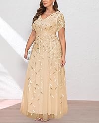 Plus Size Gold Dress Champagne Mother of Bride