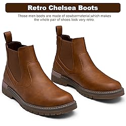 Jousen Mens Boots Retro Chelsea Boots Mens Casual