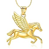 constantlife Flying Horse Cremation Jewelry Urn Necklace for Ashes Stainless Steel Memorial Pendant Human Pet Ashes Holder Funeral Keepsake for Women Men
