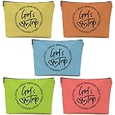 5 Pcs Girls Trip Gifts Favors, Girls Weekend Gifts Makeup Bag, Bestie Gifts Weekend Bag Travel Gifts Vacation Cosmetic Bag, Friendship Gifts for Women Bestie, Graduation Wedding Gifts Toiletry Bag