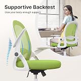 naspaluro Ergonomic Mesh Office Chair Green with Flip-Up Armrests & Lumbar view 3