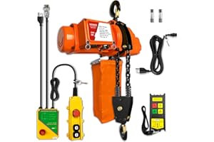 YATOINTO Electric Chain Hoist, 2200 lbs Capacity, 20 ft Lift Height, Single Phase Overhead Crane with Wireless & Wired Control, 120V Crane Hoist for Garage, Shop, and Home Use