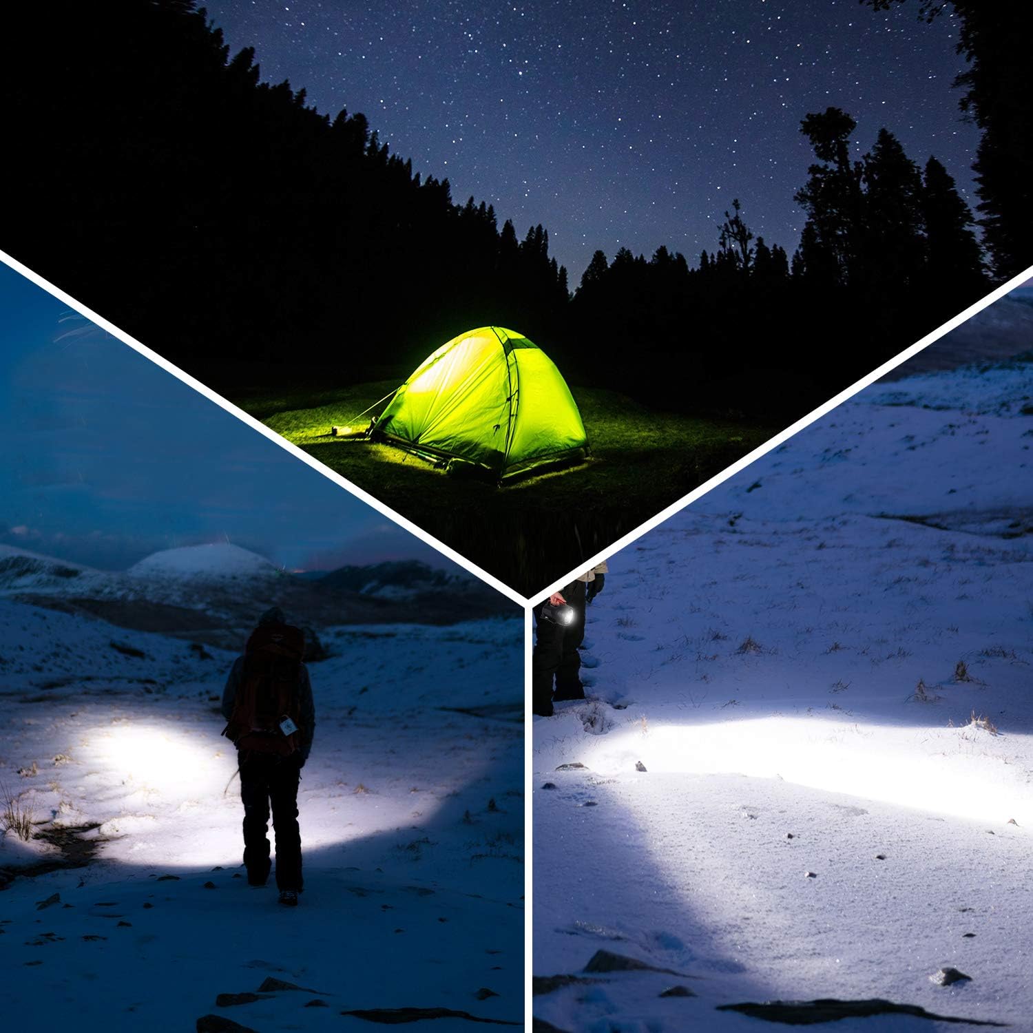 Outdoor Spot Lights Hand-Held Flashlight, 600 Lumens Light Bright Long Distance LED Spotlight Searchlight, 6 Volt Lantern Battery Powered Lights ，5W （Black） - - 
