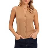 Allegra K Sweater Vests for Women V Neck Button Down Casual Ribbed Knit Spring Summer Vest Top 2026