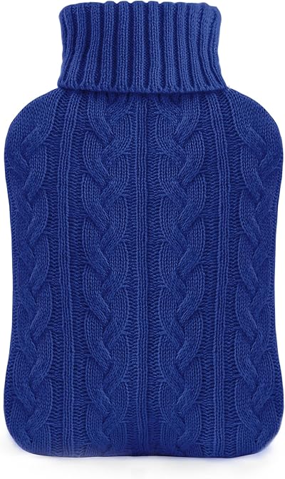 Samply Hot Water Bottle 2L with Knitted Cover Red