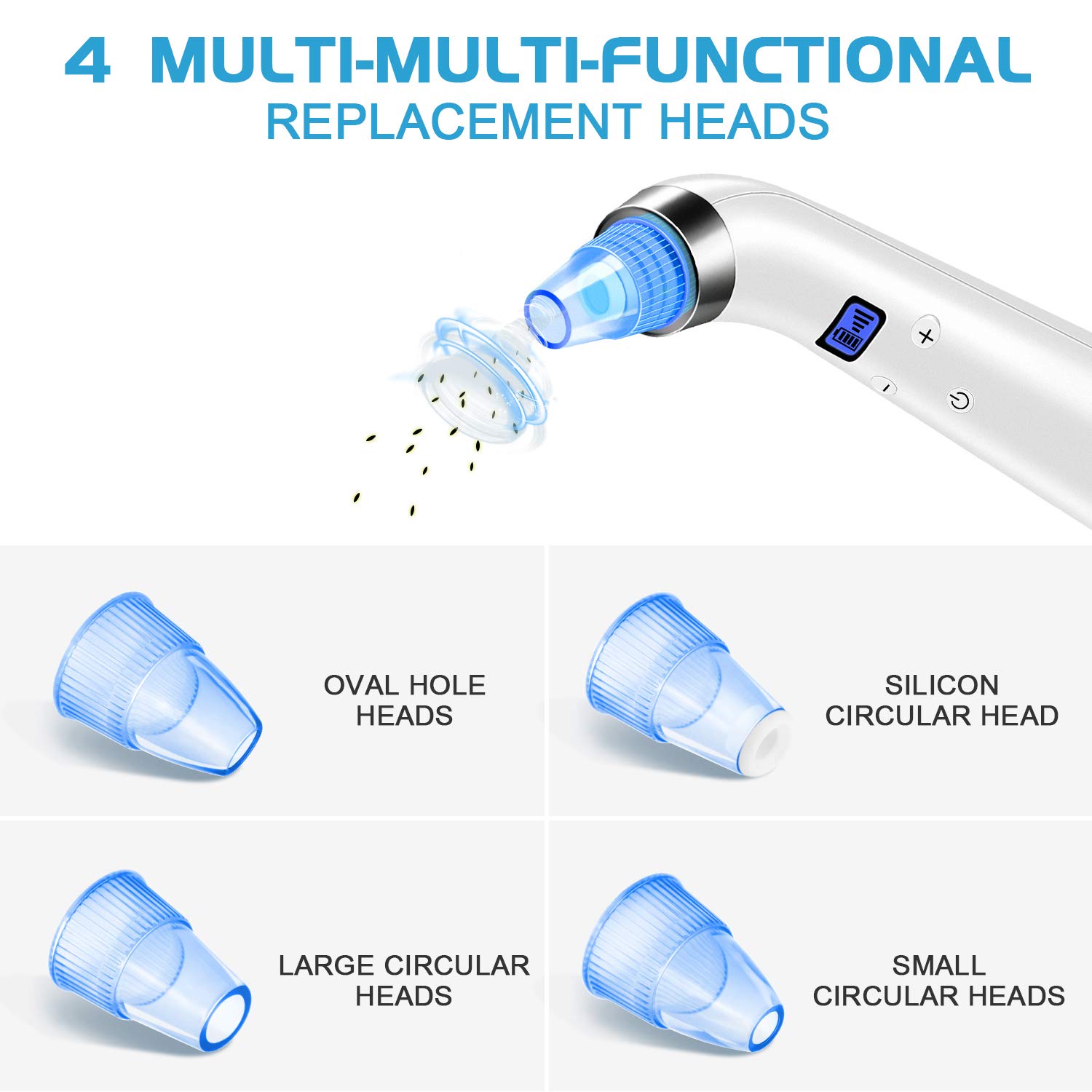 Blackhead Remover Vacuum - Electric Blackhead&Blemish Removers Pore Vacuum Suction Device Cleaner Extractor Tool Beauty Comedo Removal for Men&Women: Beauty