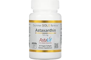 Astaxanthin by California Gold Nutrition - Featuring AstaLif® Pure Icelandic Astaxanthin - Gluten Free, Non-GMO - 12 mg - 30 Veggie Softgels