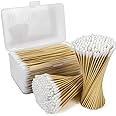 500 Count Bamboo Cotton Swabs - 6 Inch Bamboo Cotton Swabs - Biodegradable Tips Applicators for Cleaning, Makeup, Pets Care (In Storage Case)