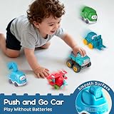 lerrbo 6 Vehicles with Trailer Map and Yellow Traffic Light Toddler Toy view 4