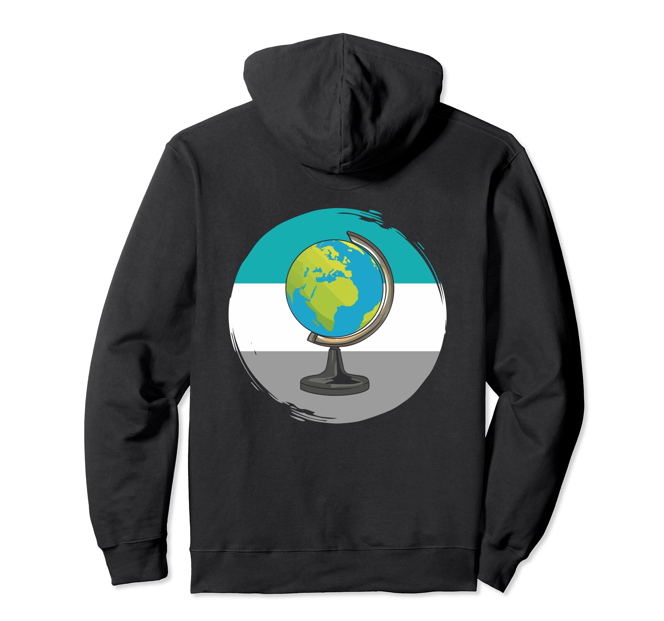 Tabletop Desk Globe Illustration For A Geography Teacher Pullover Hoodie