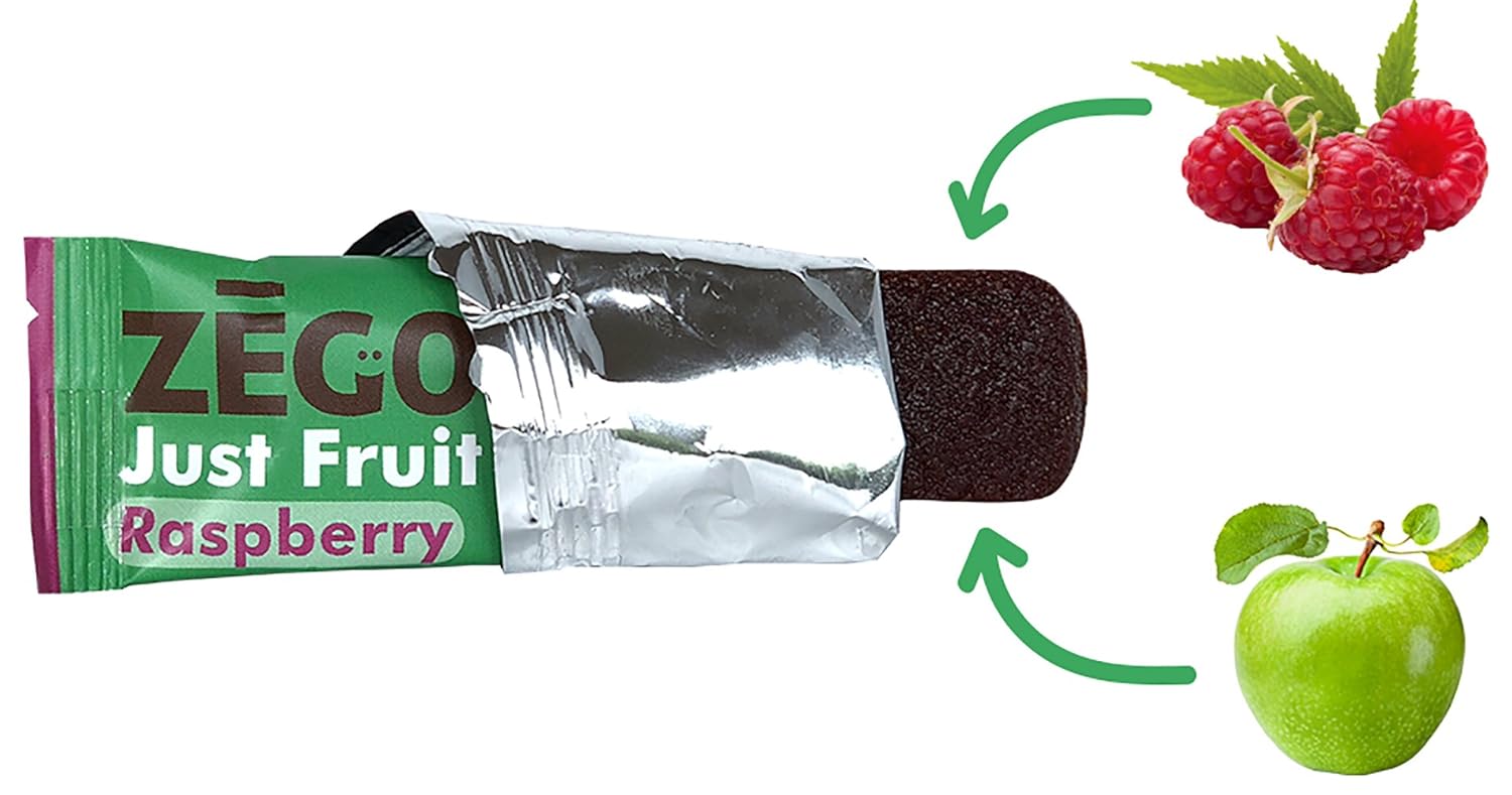 ZEGO Just Fruit Bars, Raspberry [Non GMO, Vegan, Gluten Free] (Pack of 12)