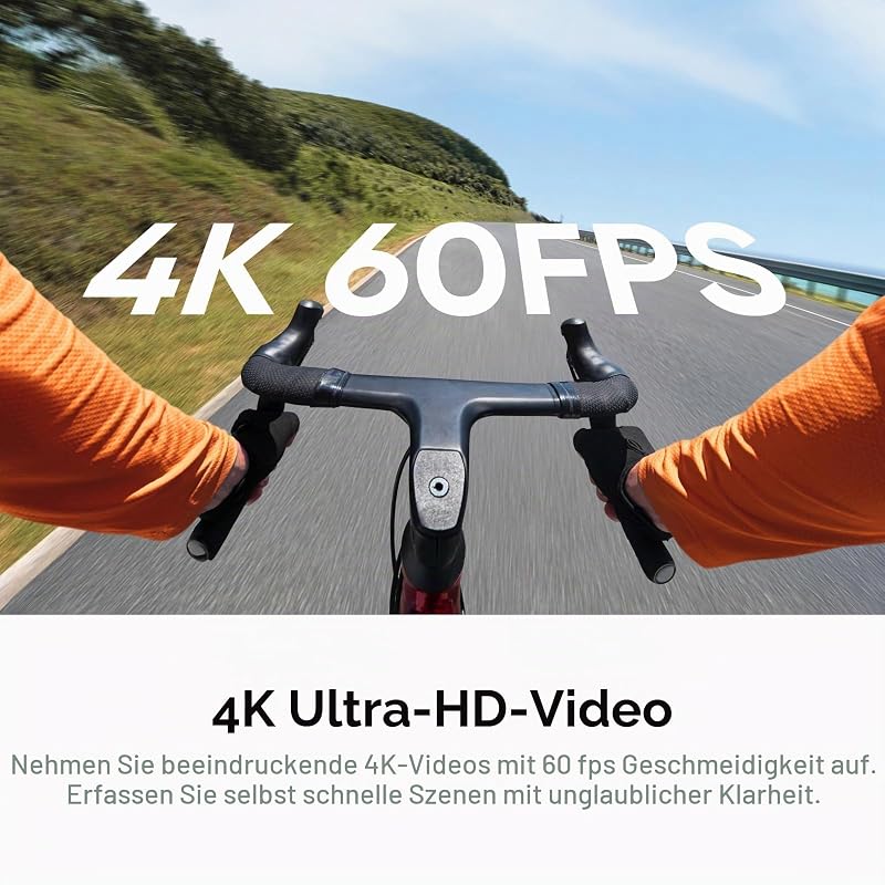 GO Ultra Nachtschwarz-Kleine 4K Vlogging-Kamera, Freihändig, POV-Kamera, 1/1,28"-Sensor, 53g leichte Unterwasserkamera, 156°FOV, 200min Akku, tragbare Action-Cam (Generalüberholt)