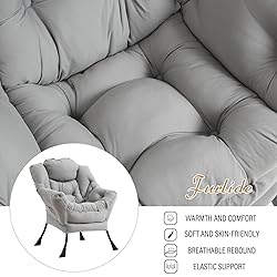 Furlide Lazy Chair with Ottoman, Modern Chair with