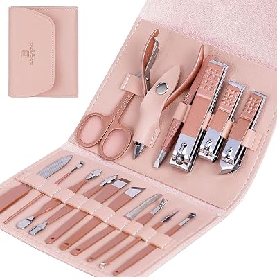 Start Makers Glamour Gaze 16-in-1 Manicure Pedicure Kit Stainless Steel Case
