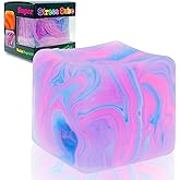 Stress Cube for Kid & Adults, Gel Filled Squishy Toys for Kids Stress Relief - High Density Squeeze Balls for Students Calming, Fidgets for Classroom Prize Toys