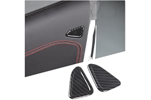 Daeiclru Car Side Door Speaker Cover Compatible with Chevrolet Corvette C8 2020-2023, ABS Door Small Speaker Sound Ring Cover Trims, Interior Accessories, 2PCS (Carbon Fiber Pattern)