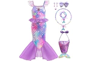 Little Girls Mermaid Princess Costume Dress for Toddler Kids Christmas Gift Party Halloween