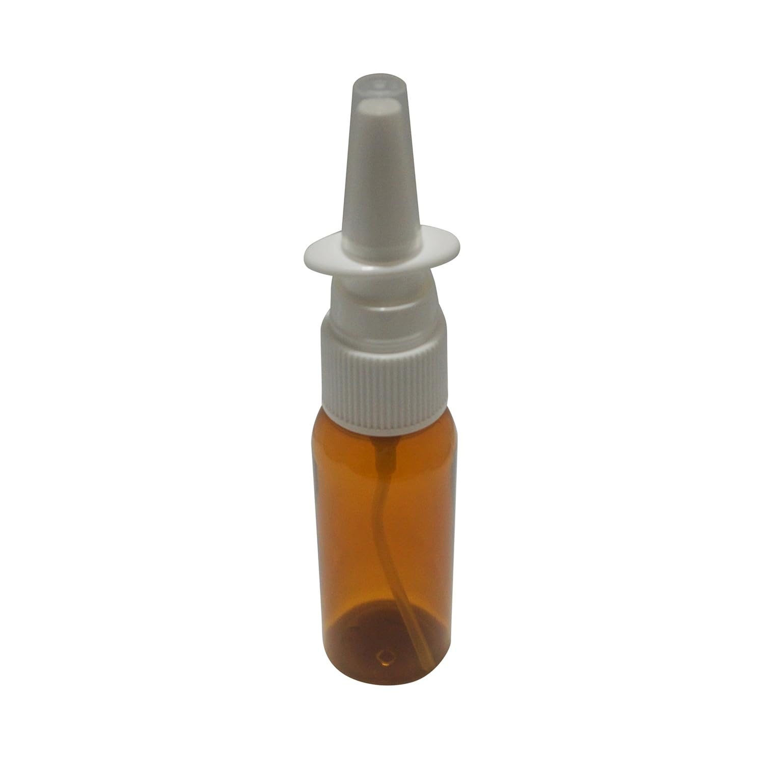 WM (Set of 4) 2 oz. Amber Cosmo Empty Refillable Plastic Bottle with White Nasal Pump Spray. Round Bullet PET (BPA Free), Colloidal Silver, Saline nasal wash - Mfg. USA. Pharma-Quality: Beauty