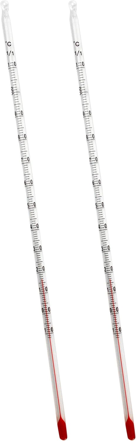 Lantelme 2 Stück Tee Thermometer Set Glas 24 cm Lang Teethermometer Temperaturbereich bis 110 °C 4957