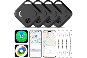 REYKE 2025 New Android Air Tracker Tags-4 Pack for Both iOS & Android Phones, Dual System Bluetooth Tracker Compatible with Apple Find My (iOS) & Google Find Hub (Android) Device for Luggage, Keys, Backpack