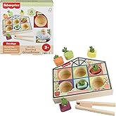 Fisher-Price Wood Tiny Garden Sorting Greenhouse Toy | 8 Wooden Pieces, Montessori Activity, Fine Motor Skills, Sorting &amp; Classifying, Preschool Kids Ages 3+ Years