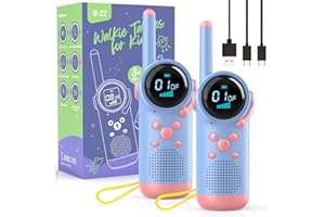 Selieve Kids Walkie Talkies, Toys for 3 4 5 6 Year Old Girls & Boy, Rechargeable Walkie Talkies Kids 2 Pack, 22 Channel 2 Way Radio with LCD Screen, Flashlight, VOX Function for Outside Camping