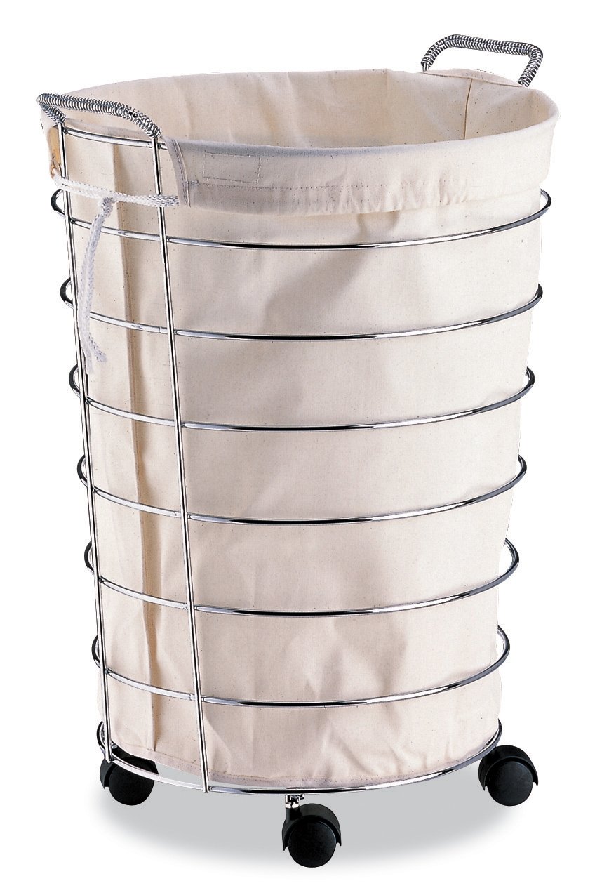 Organize It All Portable Chrome Laundry Hamper with