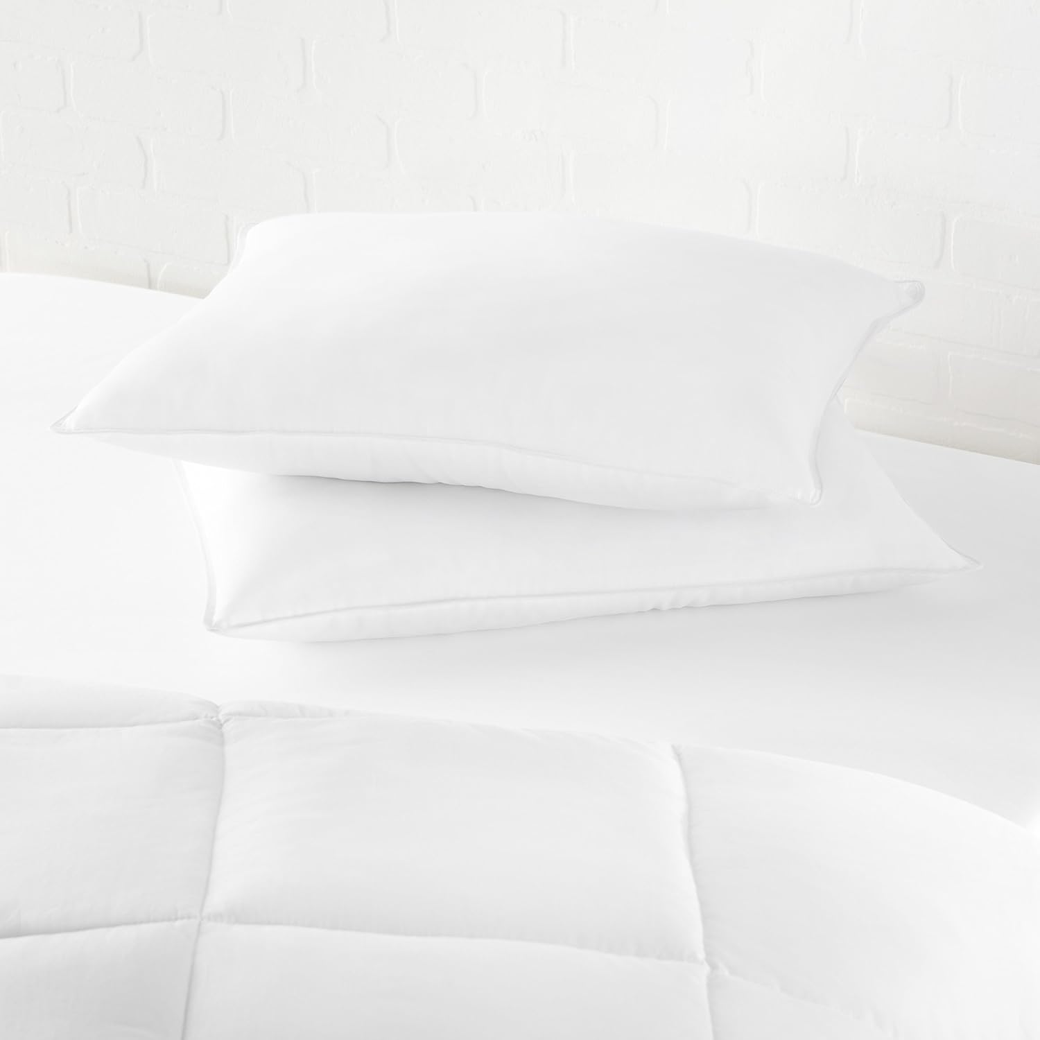 Basics Down Alternative Bed Pillows for Stomach and Back Sleepers - 2-Pack, Soft Density, Standard: Home & Kitchen