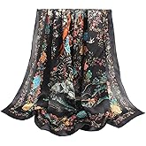 ANDANTINO 100% Silk Scarf 43" Large Square Lightweight Headscarf& Shawl–Women Hair Wraps-With Gift Packed