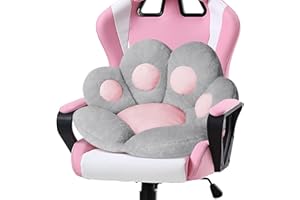 Ditucu Cat Paw Cushion Kawaii Chair Cushions 27.5 x 23.6 inch Cute Stuff Seat Pad Comfy Lazy Sofa Office Floor Pillow for Gaming Chairs Room Decor Grey