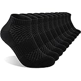 Monxiery Mens 100% Cotton Cushioned Ankel Socks, Athletic Performance Running Moisture Wicking Breathable socks