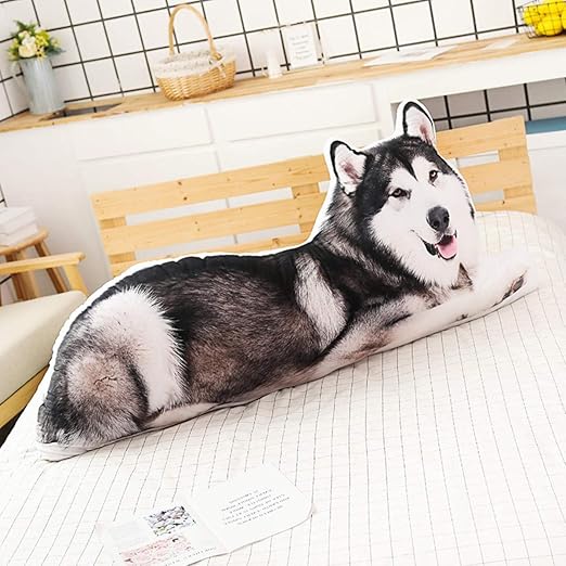 Amazoncom Gianthairball 3d Dog Pillowsimulation Husky