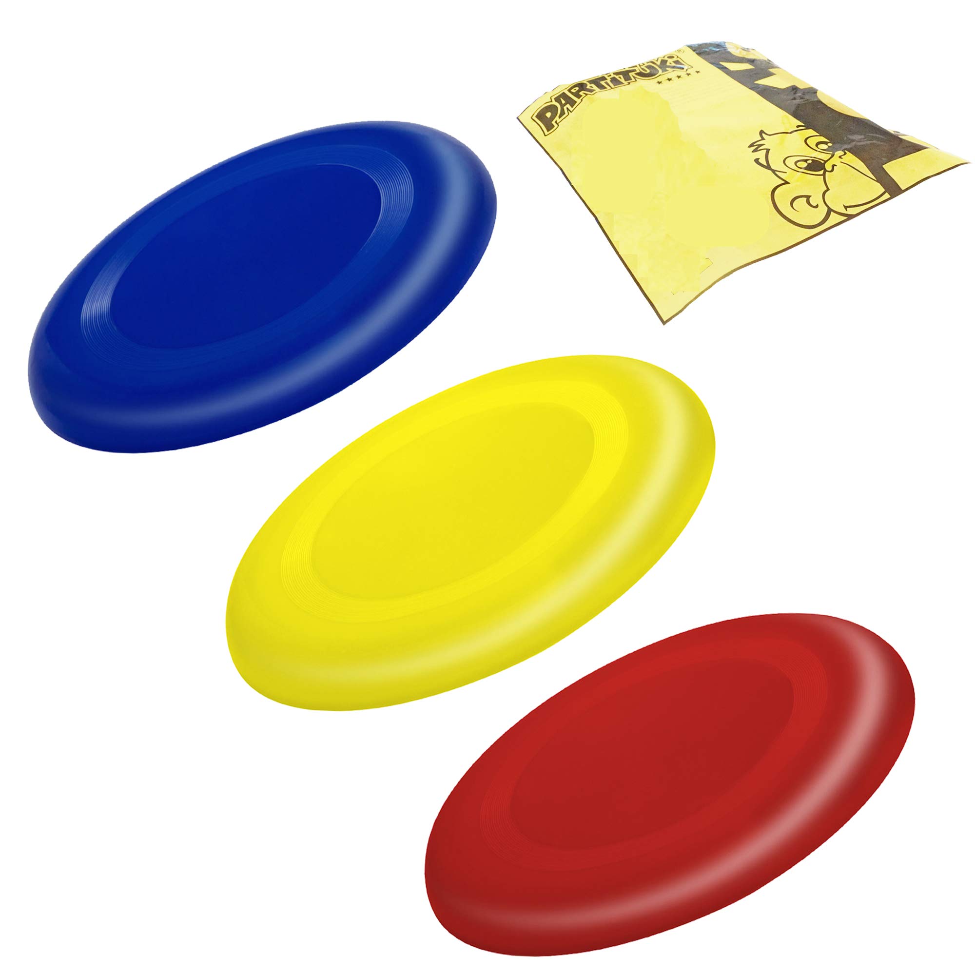 Partituki 3 Very Easy to Hold Frisbees for Kids Pack. Much Safer Than Standard Frisbees. Child-friendly Flying Rings