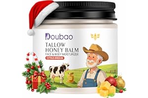 Beef Tallow Skincare – Organic Grass-Fed Beef Tallow Face Cream with Honey, Beeswax & Citrus Oils – Tallow and Honey Balm Fac