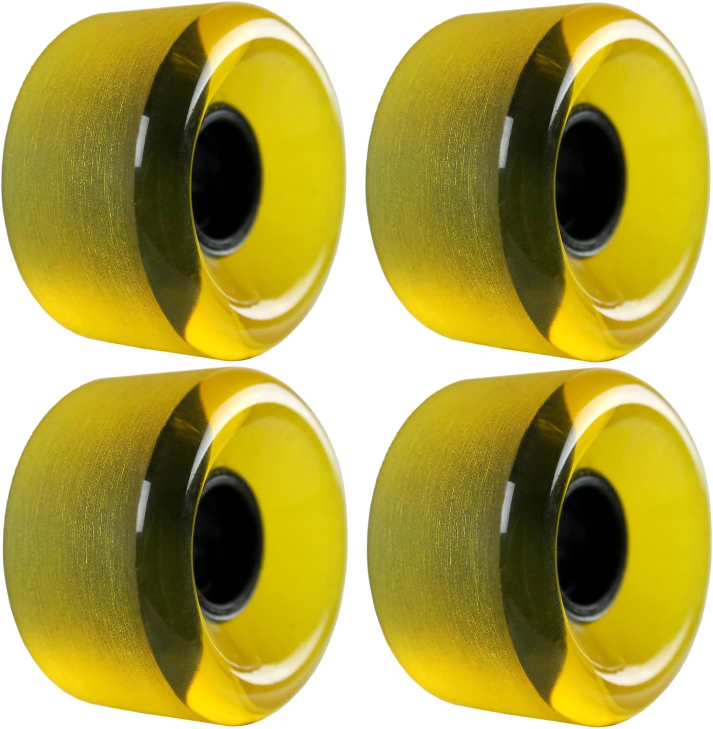 TGM Skateboards Longboard Wheels 65mm Shaved Rear Set Transparent Yellow USA Made 78A