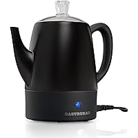 Gastrorag 4 Cup Electric Coffee Percolator, Stainless Steel, Black