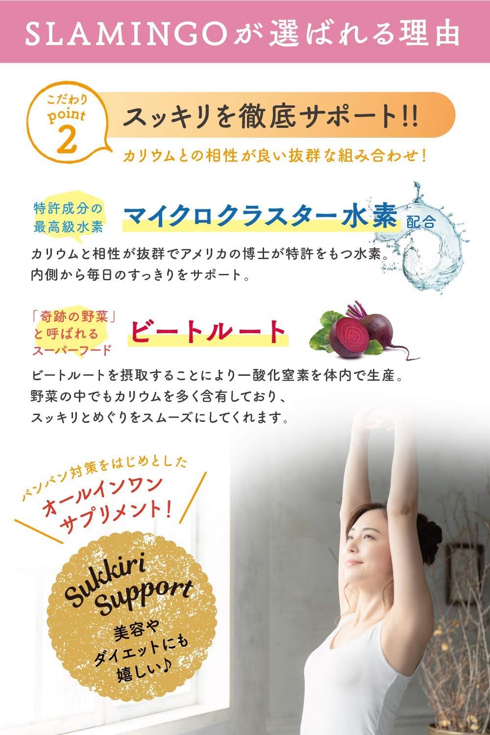 Amazon Slamingo カリウム サプリ 全15種配合 150粒1ヵ月分 公式 健やか本舗 カリウム