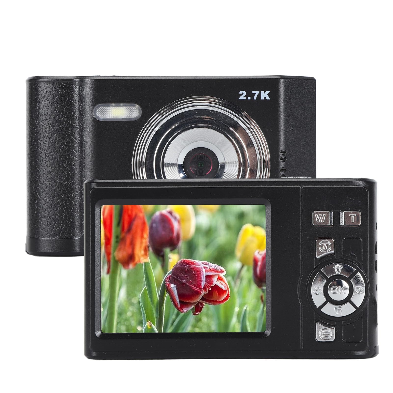 HD Digital Camera, 48MP 2.7K Video Camera with 2.8 Inch IPS Display, 8x Zoom Auto Focus Anti Shake Point and Shoot Digital Camera for Life Travel Vlogging, Gift for Students