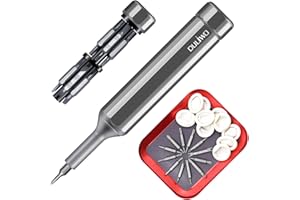 DULIWO 38-in-1 Precision Screwdriver Sets, Pen Style Manual Screwdriver, 24pcs Tough S2 Steel Small Screwdriver Bits+Magnetic Tool Trays+10 Finger Cots, Repair Tool Kit for Electronics, Eyeglass, Phone