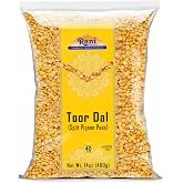 Rani Toor Dal (Split Pigeon Peas) 14oz (400g) ~ All Natural | Gluten Friendly | NON-GMO | Kosher | Vegan | Indian Origin