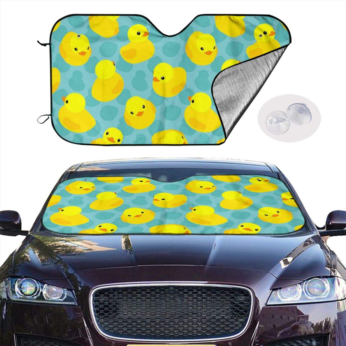 Sun Protection Windshield Sunshades AINGLOTAS Yellow Rubber Ducks Auto