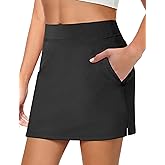 joyliveCY Women's Tennis Skirt, High-Waisted Golf Skort with Pockets and Built-in Shorts, Mini Skirt for Activewear Black